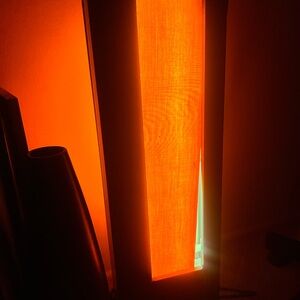 Sleek Vintage Amber/Orange Floor Lamp
